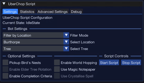 Main Configuration Screen