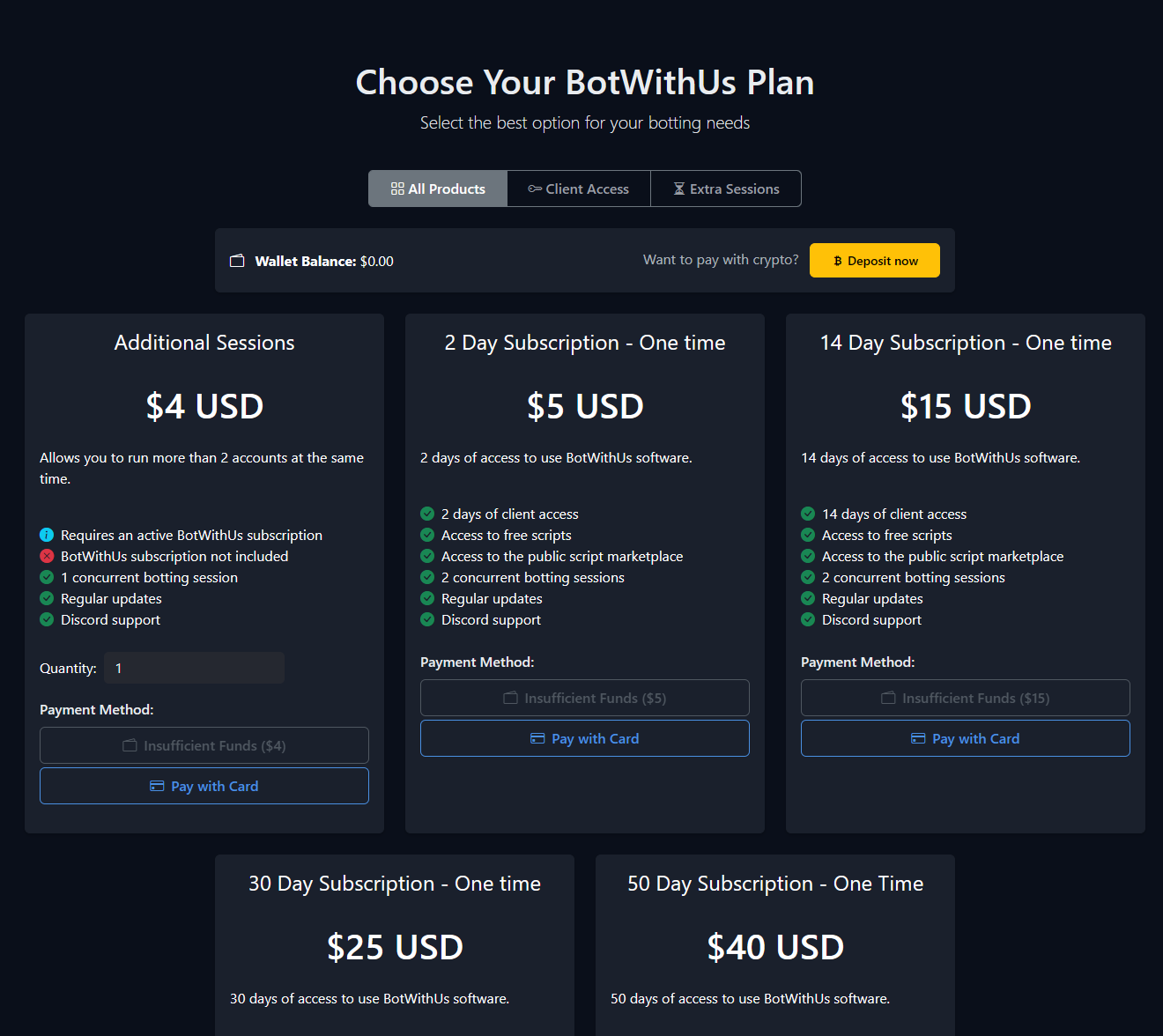 Choose a subscription plan