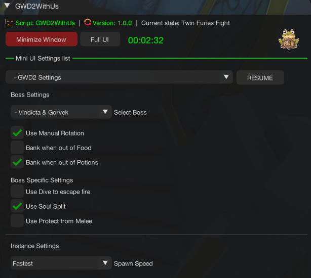 GWD2WithUs Settings