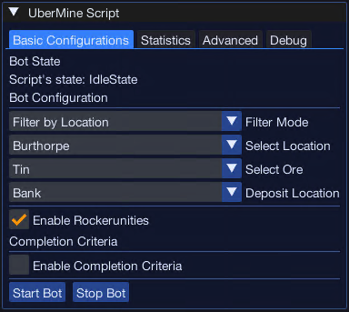 Main Configuration Screen