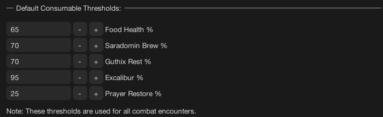 Consumables Settings
